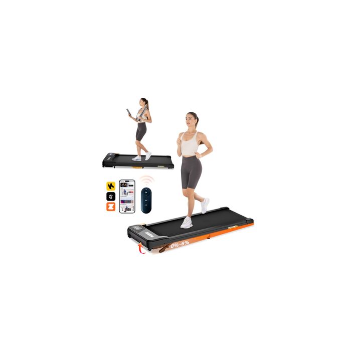 Ходунка Laufband для дому з нахилом, біговий стіл, електричний біговий тренажер для офісу, 1-6 км/год, 2.5HP, LCD-дисплей, чорний