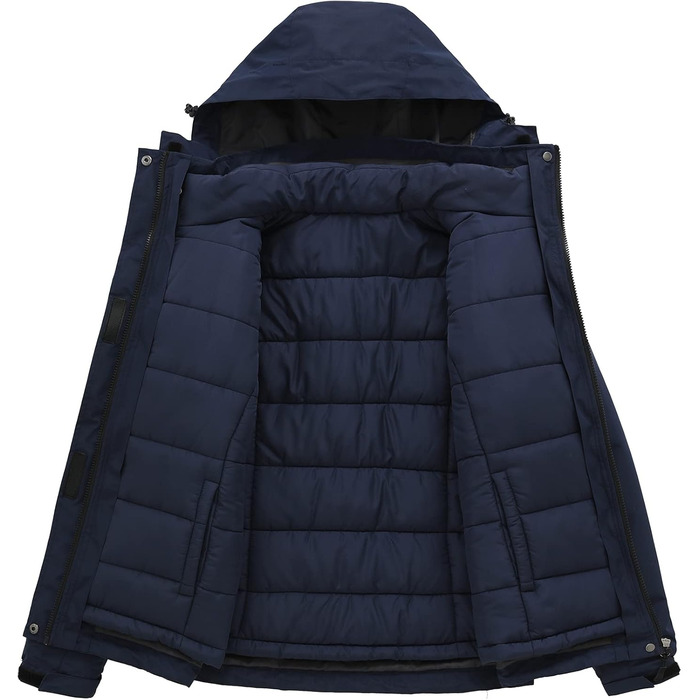 Жіноча куртка 3-в-1 Mountain: вітро- та водовідштовхуюча зимова куртка, теплий зимовий пуховик для туризму та сноуборду з капюшоном, колір морської хвилі (L)