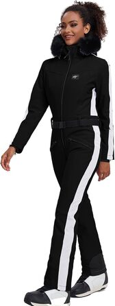 Жіночий комбінезон-кіберкомбінезон HOTIAN, теплий зимовий сніговий костюм, непромокальний, вітронепроникний, з капюшоном, рожевий (XS, чорний)