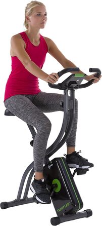 Складаний велотренажер Tunturi Cardio Fit B20 X Bike з LCD-дисплеєм і тримачем для планшета, чорний – домашній фітнес-велосипед