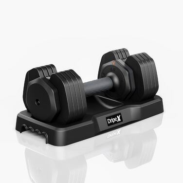 Набір гантелей Dripex: 11 кг, 24.5 кг, 41 кг. З антиковзним покриттям, регульованими дисками та підставкою. Для фітнесу, сірий колір