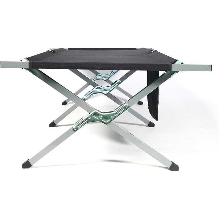 Розкладне ліжко 24MOVE® для кемпінгу та відпочинку на природі, 210x72x45 см, чорне, до 200 кг