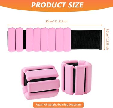 Набір манжет для ніг та зап'ясть з регулюванням ваги, 2 шт (0,45 кг) для фітнесу, йоги, пілатесу та кардіо