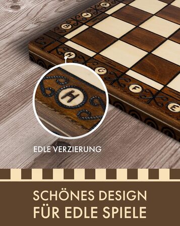 Шахова дошка Chessebook AMBASADOR 52x52 см – дерев'яний складаний комплект із фігурами, ручна робота, преміум-якість
