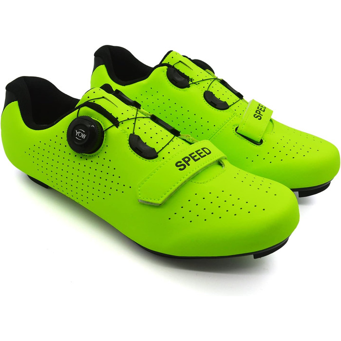 Велотуфлі для їзди на велосипеді: шосе, MTB, спіннинг. Сумісні з SPD/SPD-SL. Для чоловіків та жінок (44 EU, Зелений)