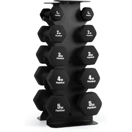 Набір гантелей Kurzhandel-Set 30 кг з підставкою для дому та фітнес-залу | Küstenbrise (повний чорний)