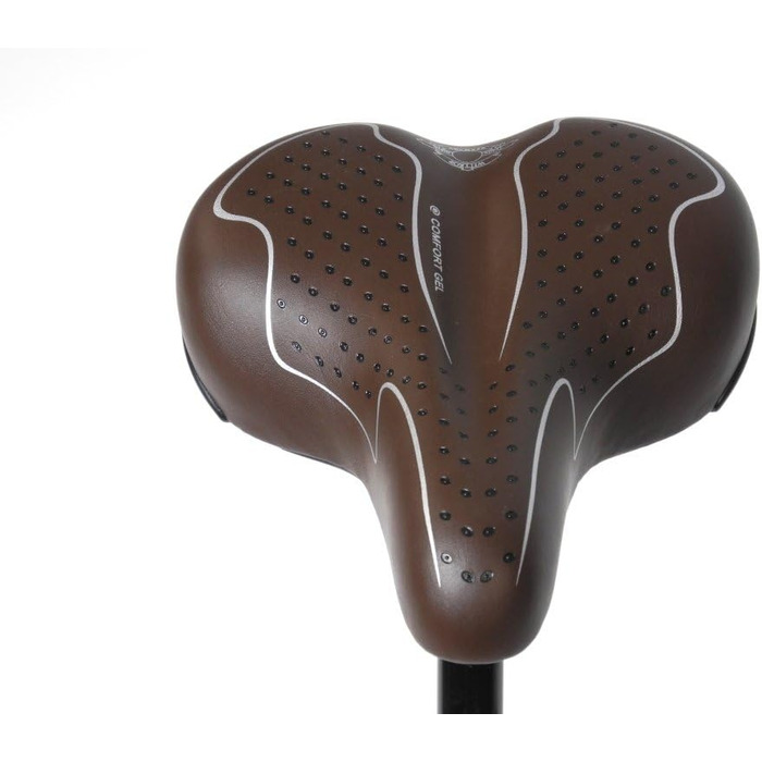Сідло для велосипеда чоловіче Comfort Gel, City Bike, коричневе, м'яке та зручне