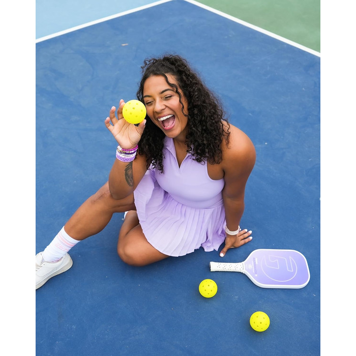 Gamma Rainmaker Пікбол – ракетка для пікболу, легка, велика зона удару, карбонове покриття з мікроперлин для більшого оберту та контролю, регульована вага, 16 мм, 6 кольорів (фіолетовий)