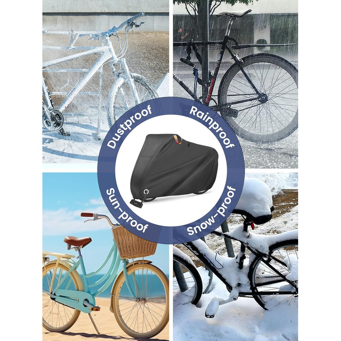 Водонепроникний намет для велосипедів Ohuhu на 2 велосипеди, 200 x 110 x 90 см, захист від пилу, дощу, УФ-променів, з отворами для замка та сумкою