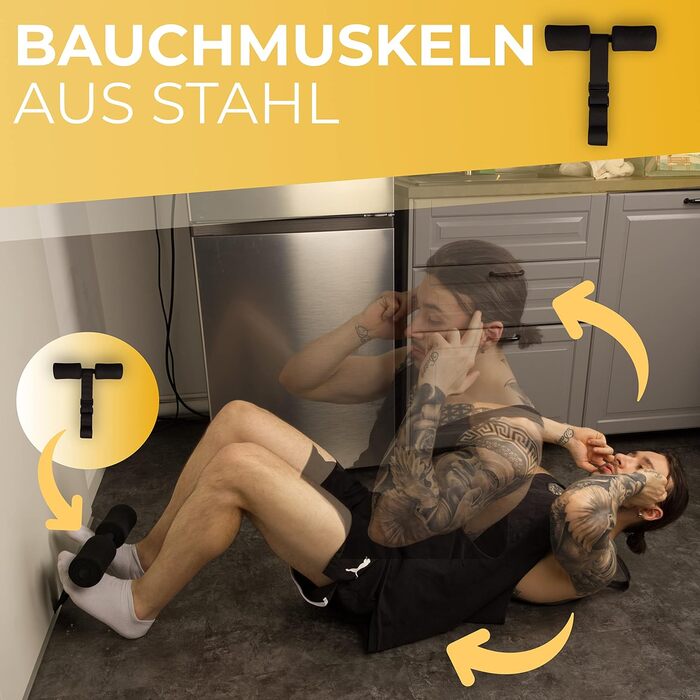 ROAD2GOAT® Тренажер для пресу - роликовий тренажер для дому, для чоловіків та жінок, чорний/золотий