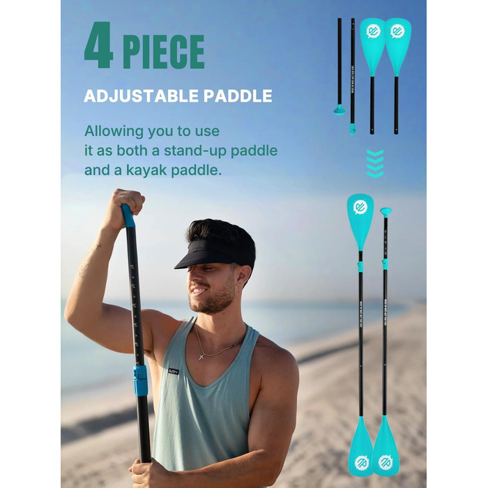 Надувне SUP-борд Niphean Stand Up Paddle Board з сидінням та аксесуарами, 320 см, для 2 осіб, до 200 кг