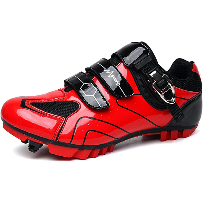 Велосипедні черевики для жінок та чоловіків, MTB, крос-кантрі, кросівки, дихаючі, для катання на велосипеді, спінінг, червоні (39 EU)