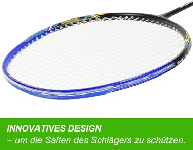 Набір для бадмінтона з 2 графітовими ракетками - зносостійкий дизайн - комплект для дорослих. Включає: воланчики, обмотка для ручки, сумка для ракеток. Колір: світло-фіолетовий + чорний