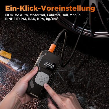 Електричний компресор для шин 150 PSI: насос для авто, велосипеда, мотоцикла, м'ячів (сірий)