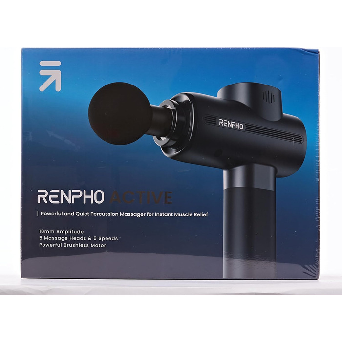 Масажний пістолет RENPHO, до 3200 уд/хв, USB-C, для розслаблення м'язів, чорний, найкращий подарунок для сім'ї