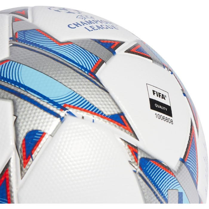 Футбольний м'яч Adidas UEFA Champions League, репліка, розмір 5, білий, сертифікат FIFA, унісекс