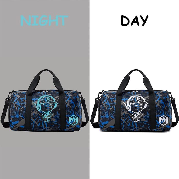 Спортивна сумка для дітей з відділенням для взуття та мокрих речей. Дитяча пляжна сумка для хлопчиків та дівчаток. Сумка для плавання, подорожей, фітнесу (Принц Graffiti Blue)