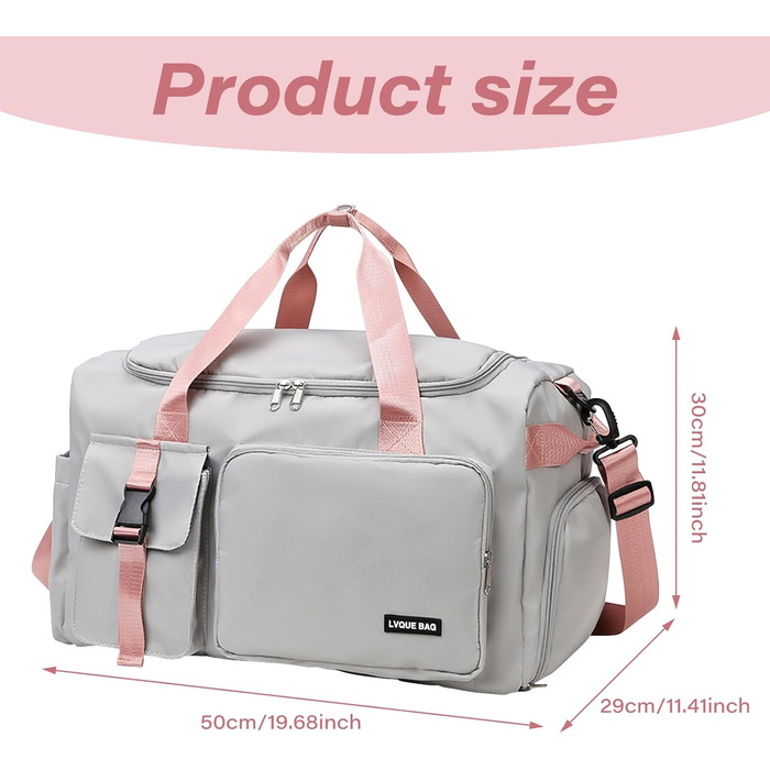 Спортивна сумка-рюкзак 2 в 1 на 42л з відділенням для взуття та мокрих речей, універсальна дорожня сумка для тренувань, плавання та подорожей (Сіра)