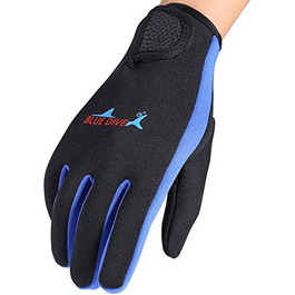 Рукавички для дайвінгу, снорклінгу та каякінгу: пара, 3 кольори, неопренові, 5 пальців, для водних видів спорту (M, темно-синій)