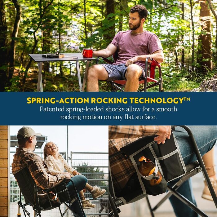 GCI Outdoor Rocker XL: розкладний крісло-гойдалка для відпочинку на природі та кемпінгу