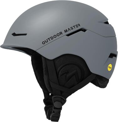 Гірськолижний шолом OutdoorMaster ELK MIPS для сноуборду та лиж, матовий сірий, розмір L, для чоловіків, жінок і підлітків