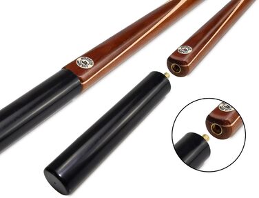 Кю AONETIGER для більярду: ручна модель 3/4 з дерев'яним шафтом, 3 частини, 57'', вага 18oz, наконечник 10mm, з аксесуарами та чохлом