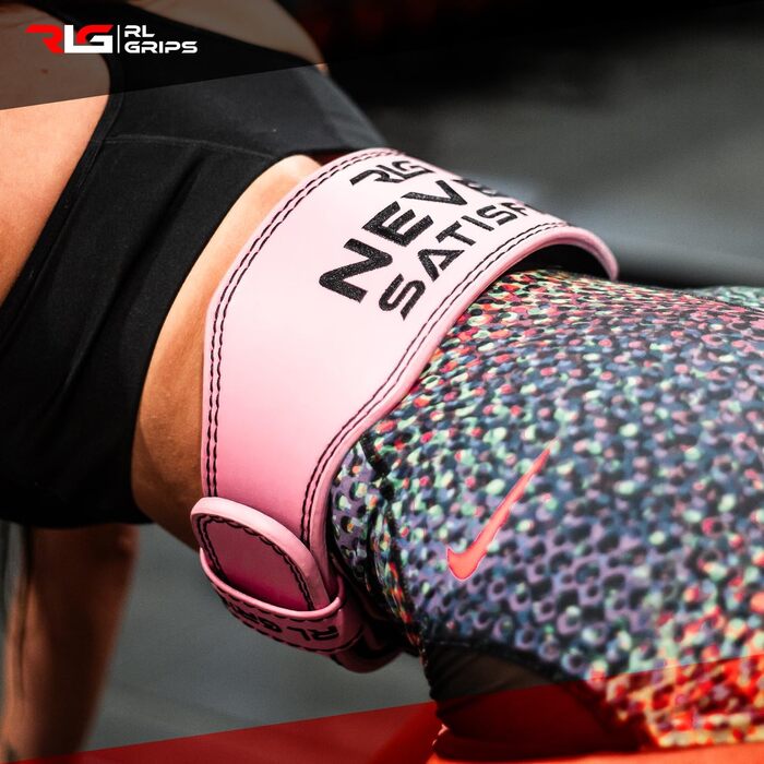 Пояс для важкої атлетики RL Grips Ledergürtel – підтримка попереку для силових тренувань, пауерліфтингу (унісекс), рожевий