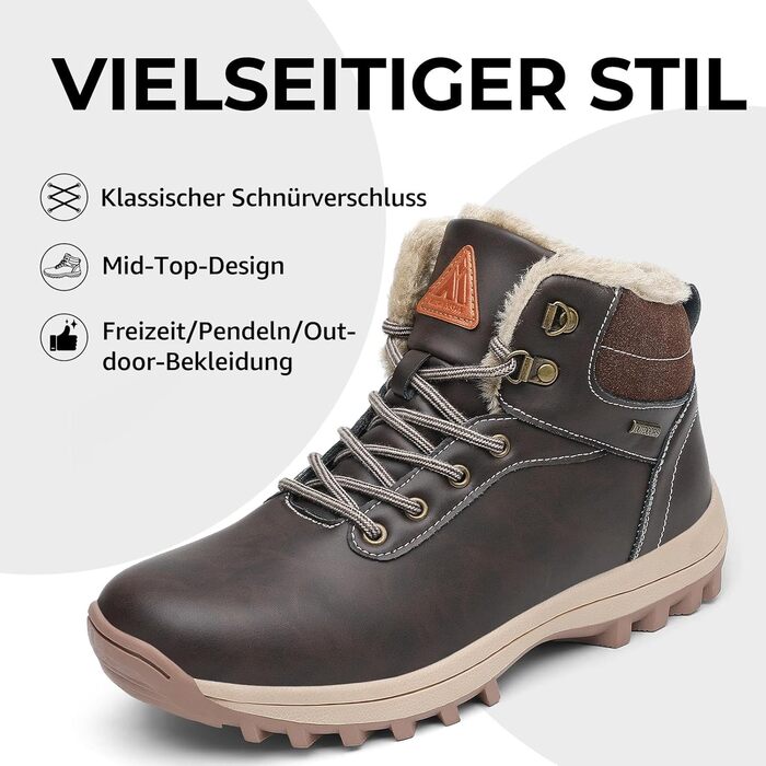 Зимові черевики Mishansha для жінок та чоловіків, теплі, водонепроникні, для ходьби, розмір 36-48, колір коричневий