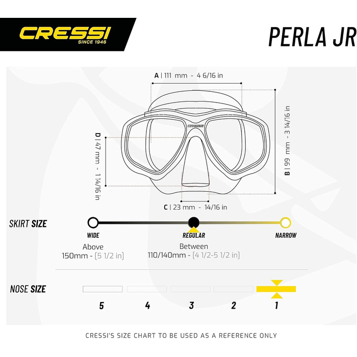 Дитячий комплект для снорклінгу Cressi Perla Jr: маска та трубка Minigringo, прозорий/аквамарин, універсальний розмір, унісекс