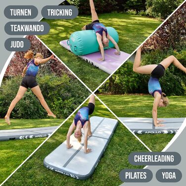 Apollo Air Mat Pro – надувний гімнастичний мат для дорослих і дітей, для дому та вулиці, довжина 3м/4м, повітряна акробатична доріжка