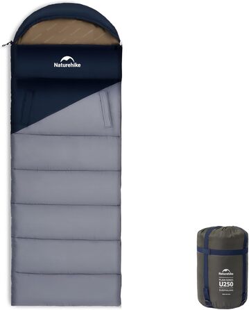 Спальний мішок Naturehike з капюшоном для кемпінгу, легкий та зручний, для відпочинку на природі та подорожей, колір зелений (7~11°C)