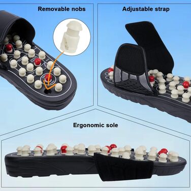Масажні тапочки для ніг ACWOO - масажер для стоп, для чоловіків та жінок, розмір 42-43, для покращення кровообігу та полегшення болю при п'яткової шпори та планарної фасціїті.