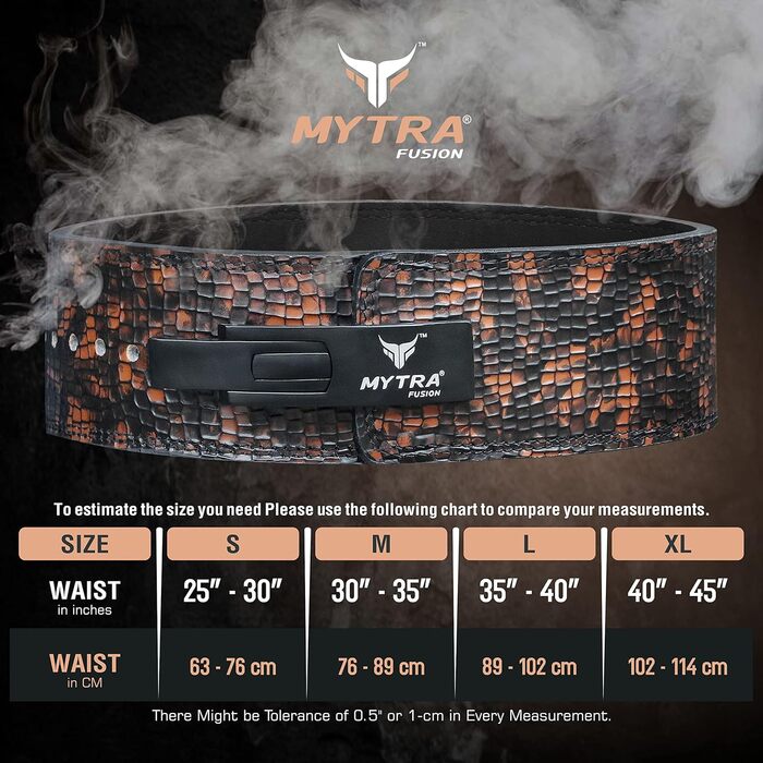 Пояс для важкої атлетики Mytra Fusion з натуральної шкіри з важільною застібкою для чоловіків і жінок, фітнес-пояс для тренажерного залу