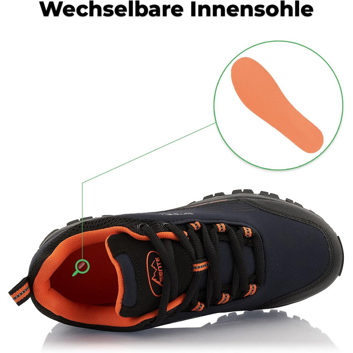 Черевики для хайкінгу жіночі та чоловічі, водонепроникні трекінгові черевики, чорний, зелений (36 EU, темно-синій, помаранчевий)