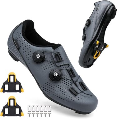Велосипедні черевики для чоловіків та жінок, сумісні з SPD-SL педалями, встановлення SPD/Look KEO, розмір 38 EU, сірі
