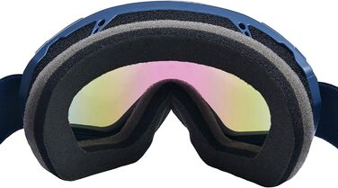 Лижна маска Black Crevice Schladming для чоловіків та жінок, подвійна ударостійка лінза, антифог, UV 400, регульований розмір, різні кольори (синій/помаранчевий/зелений), L (обхват голови 58-61 см)