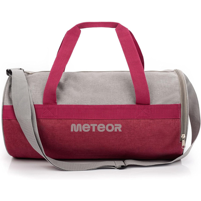 Дитяча спортивна сумка meteor 25л кругла для спортзалу, плавання, подорожей, фіолетово-сіра