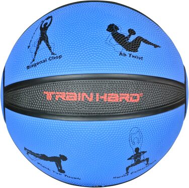 Медичний м'яч Train Hard 1–12 кг з якісної гуми, нековзний, студійна якість, стійка для 10 м'ячів (опціонально)