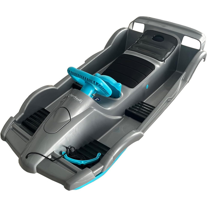 Санки Funwave AlpenGaudi Double Race для двох, сріблясті, 114x55x28 см