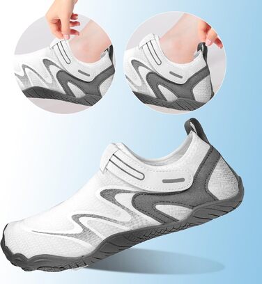 Водні черевики для плавання та серфінгу для жінок та чоловіків (43 EU, білий)