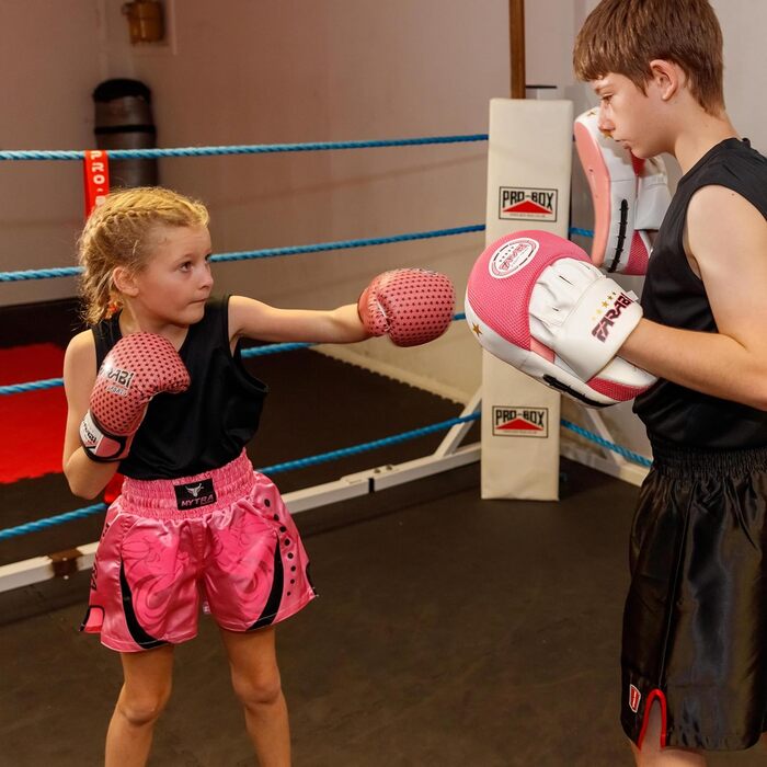 Дитячі боксерські рукавички Farabi 4 oz для боксу, ММА, муай-тай, кікбоксингу, спарингу та тренувань (5-10 років, Рожевий)
