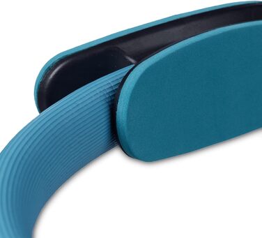 Кільце для пілатесу Relaxdays Bluefinity з подвійними ручками, з м'якою обшивкою, діаметр 39 см, скловолокно, з еластичними стрічками, турквенового кольору
