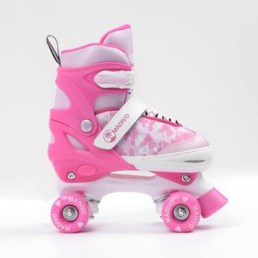 Роликові ковзани MADIVO Love Kinder для дівчаток, регульовані, 34-37 (рожеві), 30-33 | Ідеальні для дітей та підлітків