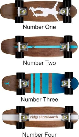 Скейтборд Ridge Cruiser Maple Mini Number Four, чорний, MPB-22-NR4, дерев'яний