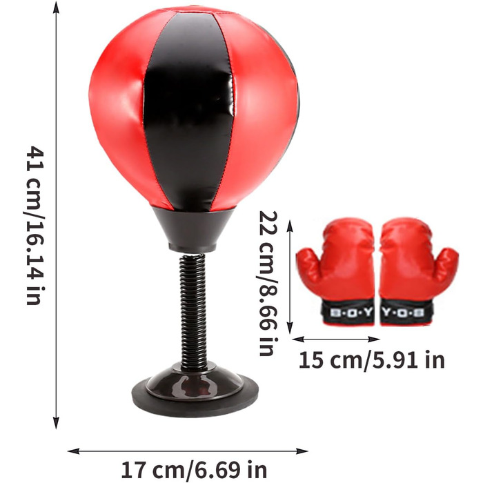 Бокс-груша на присосці надувна для боксу, дітей, дорослих, офісу, студентів, дому - тренажер для рук