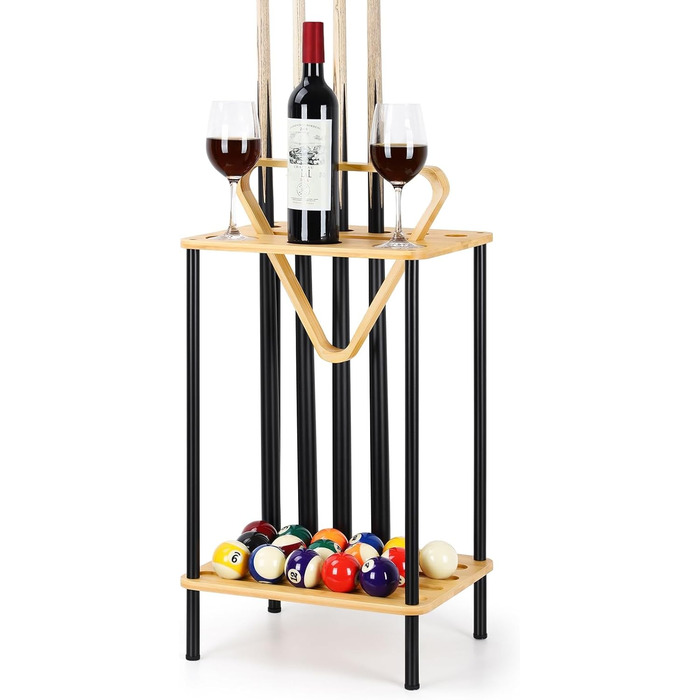 Стійка для більярдних київ на 6 київ Boden, бамбук, натуральний бамбук, для клубу та ігрової кімнати