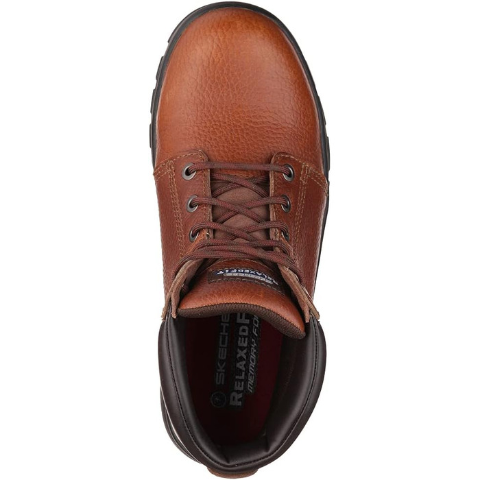 Чоловічі бойові черевики Skechers Workshire 43 EU, коричневі, з тисненням, шкіра
