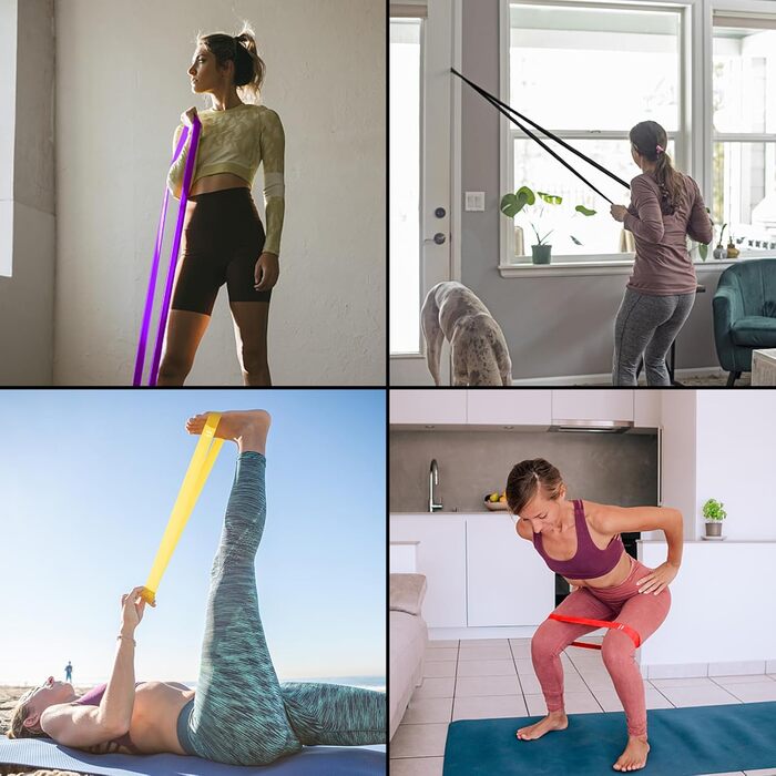 Набір еластичних стрічок для фітнесу Widerstandsbänder 14 в 1: стрічки опору, гумки для силових тренувань, фітнес-стрічки з ручками