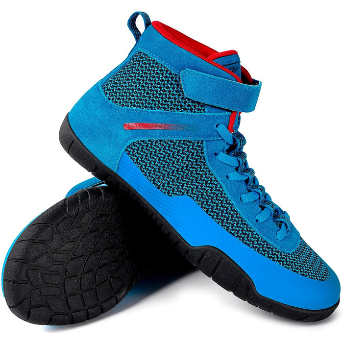 Чоловічі борцівські та боксерські кросівки для фітнесу, важкої атлетики та пауерліфтингу, Zero-Drop, розмір 39.5 EU, колір блакитний