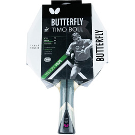 Настільний тенісний ракетка Butterfly Timo Boll Vision 1000, ITTF, для професіоналів, паназіатська накладка, конкавна ручка